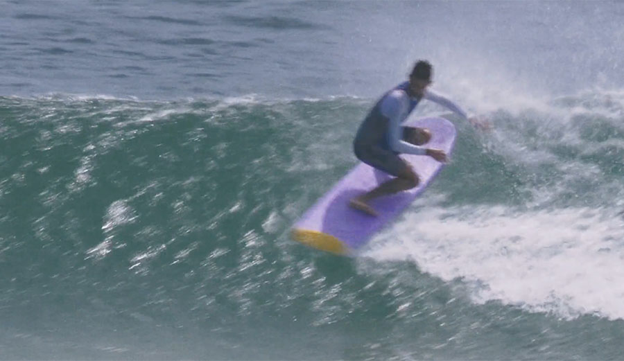Liam Gibney partakes in the slipperiest of surfing styles, and he loves it.
