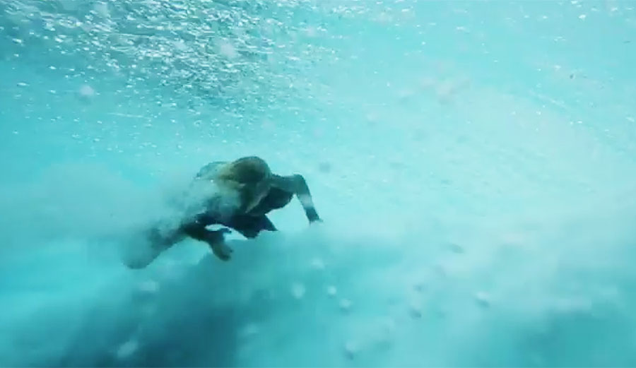 Koa Smith goes over the falls