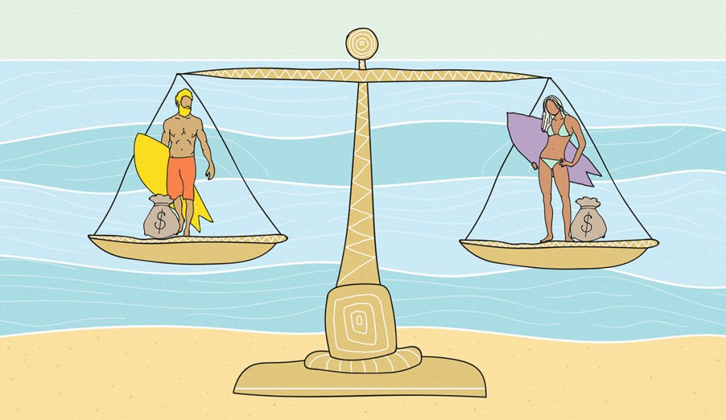 The WSL's recent pay parity announcement might have you believe the move was long in the works. Controversy surrounding Maverick's, however, suggests that until the very end the League resisted ponying up the $1.4 million required to achieve pay equality. Art by: George Mussel