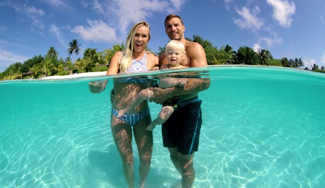 Bethany Hamilton with husband Adam Dirks and son Tobias