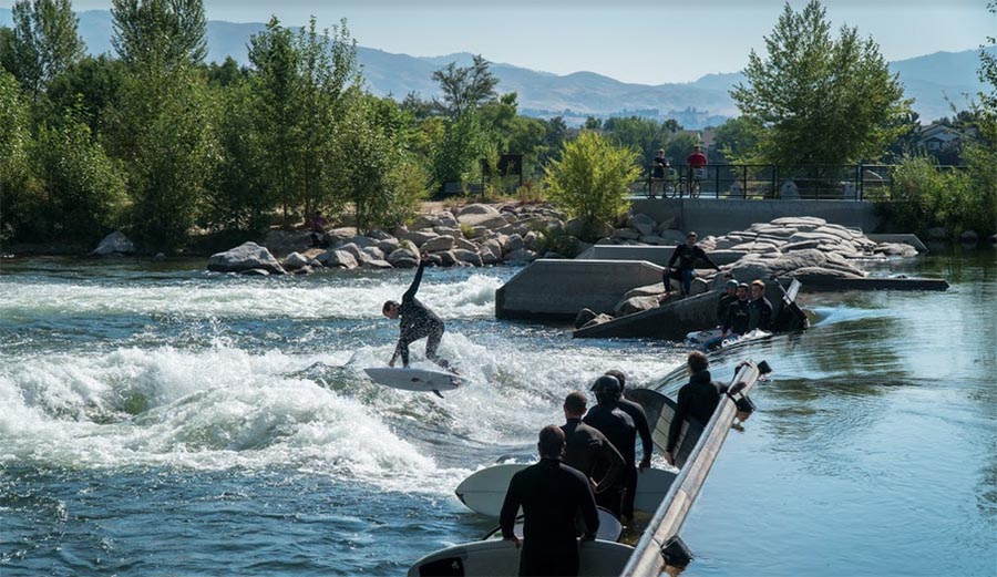 Boise River Park, Bend Whitewater Park, Boise Whitewater Park, river surfing, BSR Cable Park, Nland Surf, artificial wave, Kelly Surf Ranch, WSL