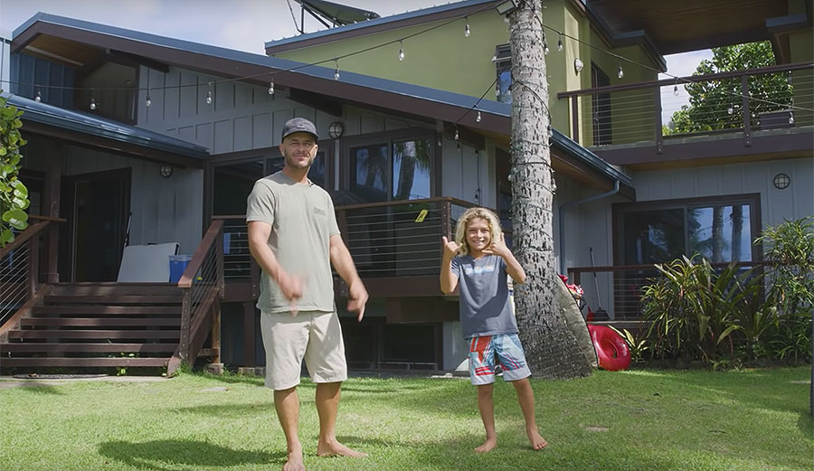 Shane and Jackson Dorian walk us through the Billabong house at Pipeline North Shore, Oahu, Hawaii