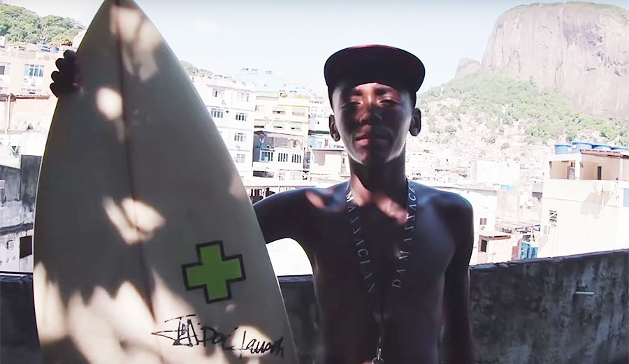 Brazilian favela surfer