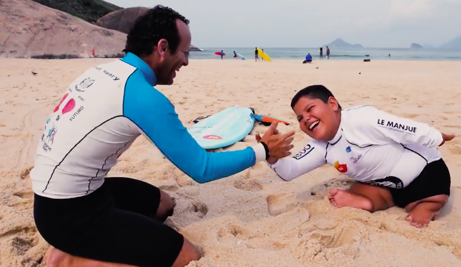13-year-old Brazilian adaptive surfer Davi Teixeira is an inspiration. Photo: Zoomin' TV