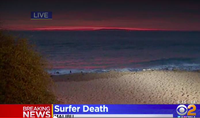 A surfer died on Thursday night surfing with his brother in Topanga. Photo: CBS