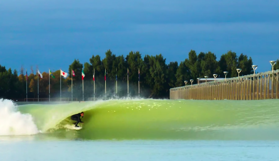 Brett Barley gets slotted in a Surf Ranch tube that's greener than the avocado toast they were served up for breakfast.