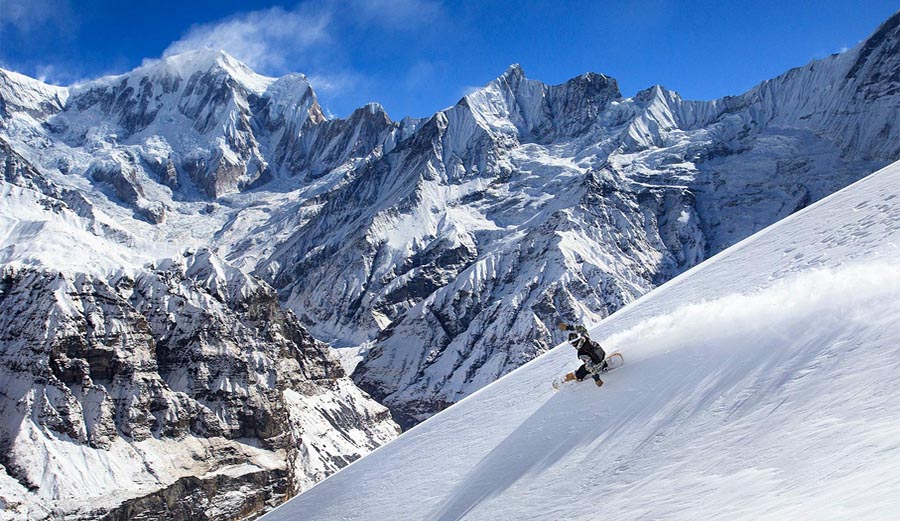 Bryan Fox, Bob Plumb, and Austin Smith use iPhones to document Himalayan snowboarding.