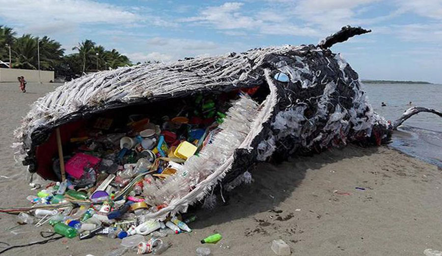 Greenpeace whale installation