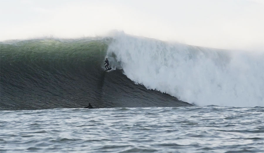Kai Lenny big wave surfing at Maverick's