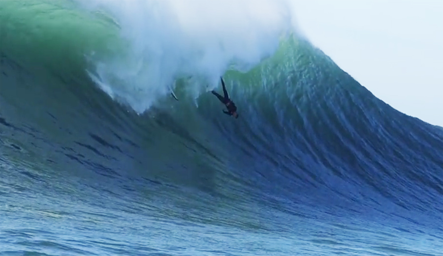 Lucas "Chumbo" Chianca charges Maverick's left near Half Moon Bay, California.