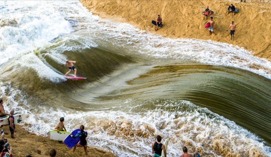 Jamie O'Brien lit up the Waimea River wave last week.