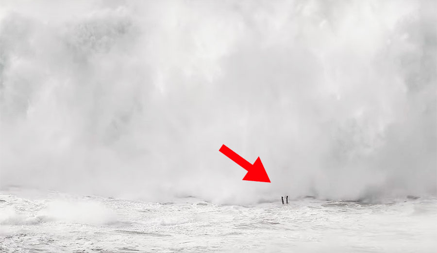 Nazare wipeout in Portugal