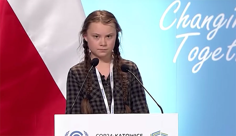 Greta Thunberg speaking to UN Plenary about climate change