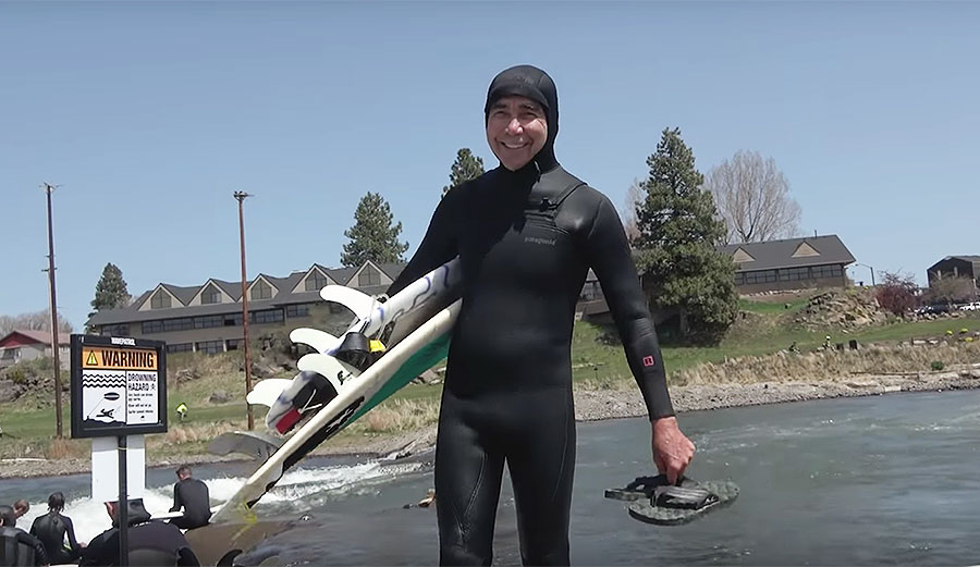 Gerry Lopez surfing at river wave