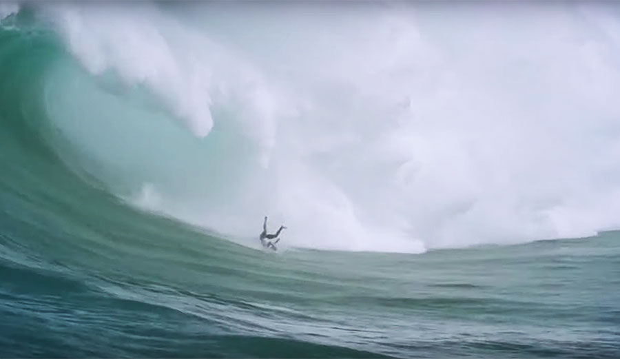 Alex Botelho wiping out at Jaws, Maui