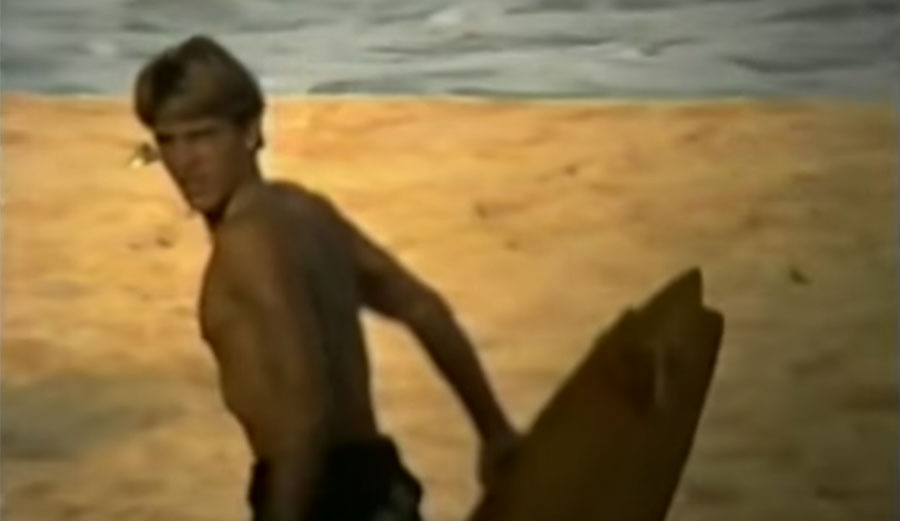 Kelly Slater on a single fin on Oahu's North Shore in 1992.