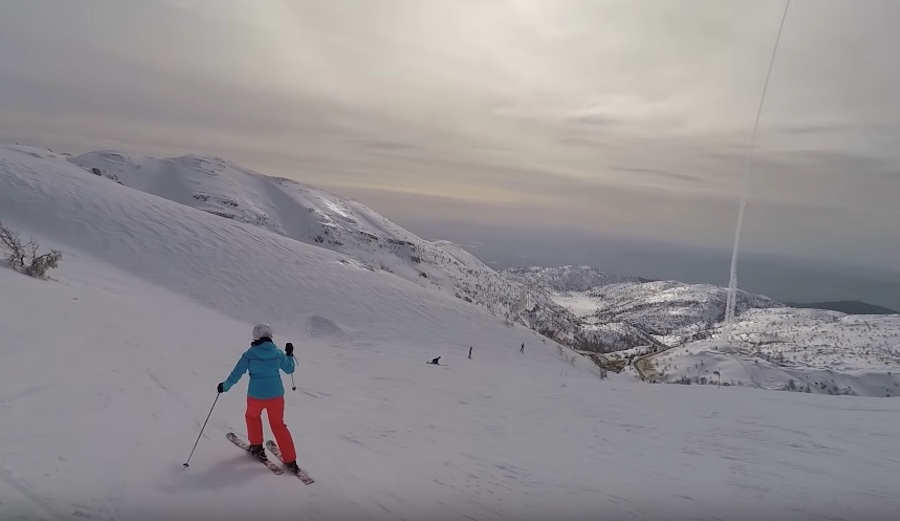 Rocket intercepted over skier's head Golan Heights.