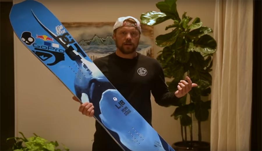 Travis Rice works with Lib Tech on his new board
