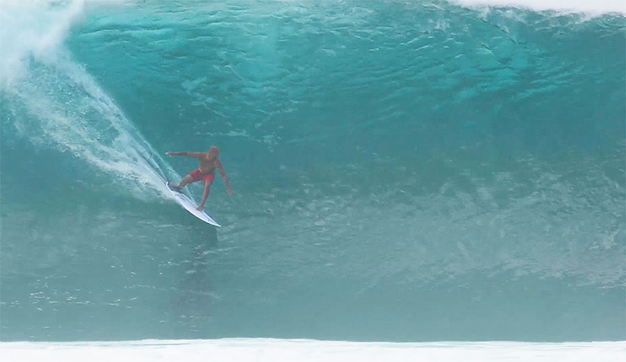 Kelly Slater surfing Pipeline