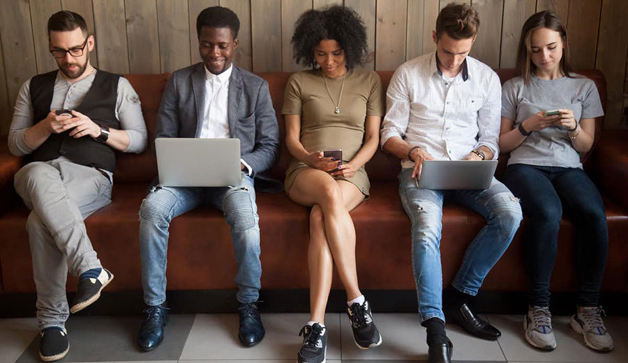 People sitting down