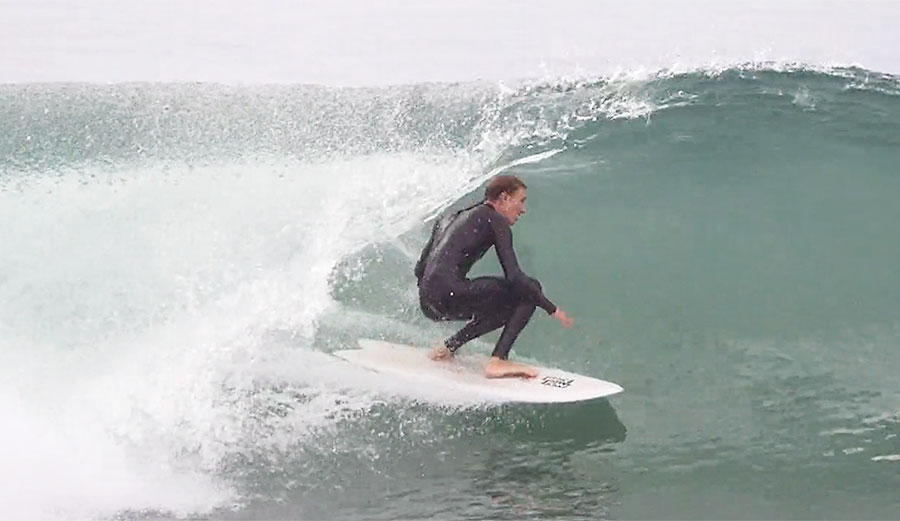 Troy Elmore surfing in California.
