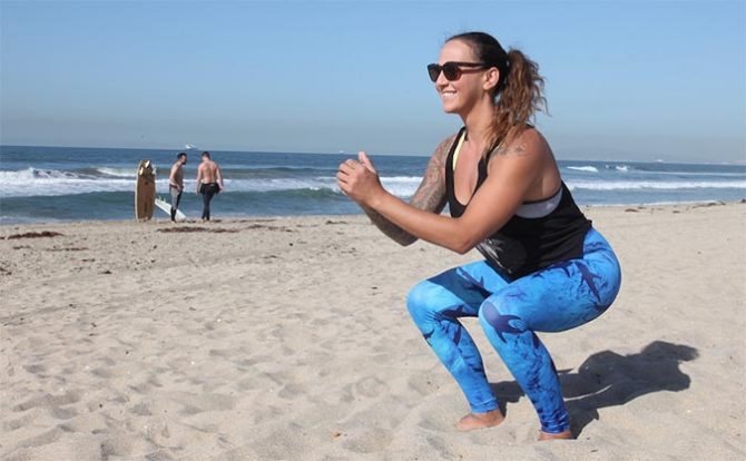 Warming up before surfing is optimal.