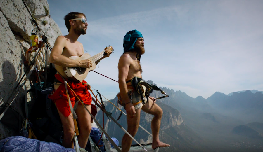 Climbers Nicolas Favresse and Sean Villanueva O'Driscoll profess their love for the Patagonia R1 in song.