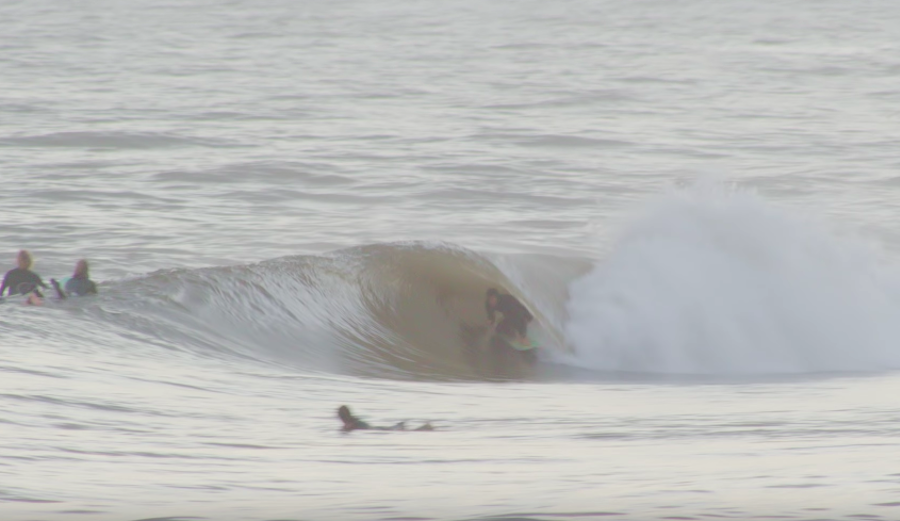 Santa Barbara locals risking hepatitis for some Sandspit action.