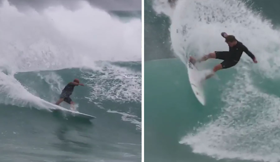 Kelly Slater, John John, and Nathan Flornece surfed waves together