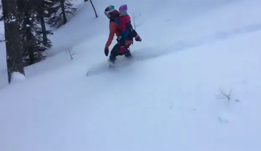 A little backcountry snowboarding excursion behind the family home in Austria.