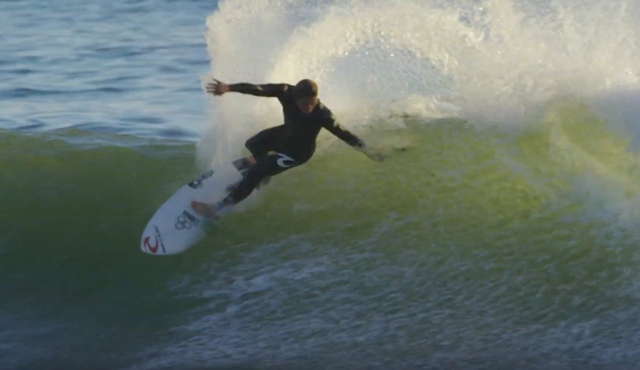 Conner Coffin lays into a turn at his native Rincon.