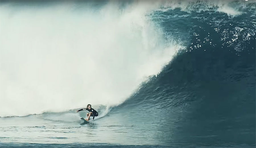 Kobi Clements surfing Pipeline