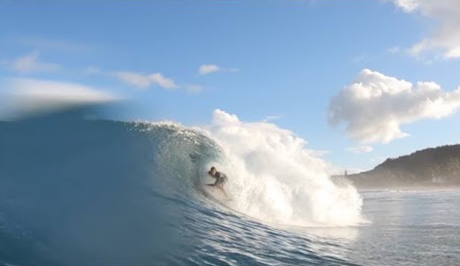 John John surfing log cabins.