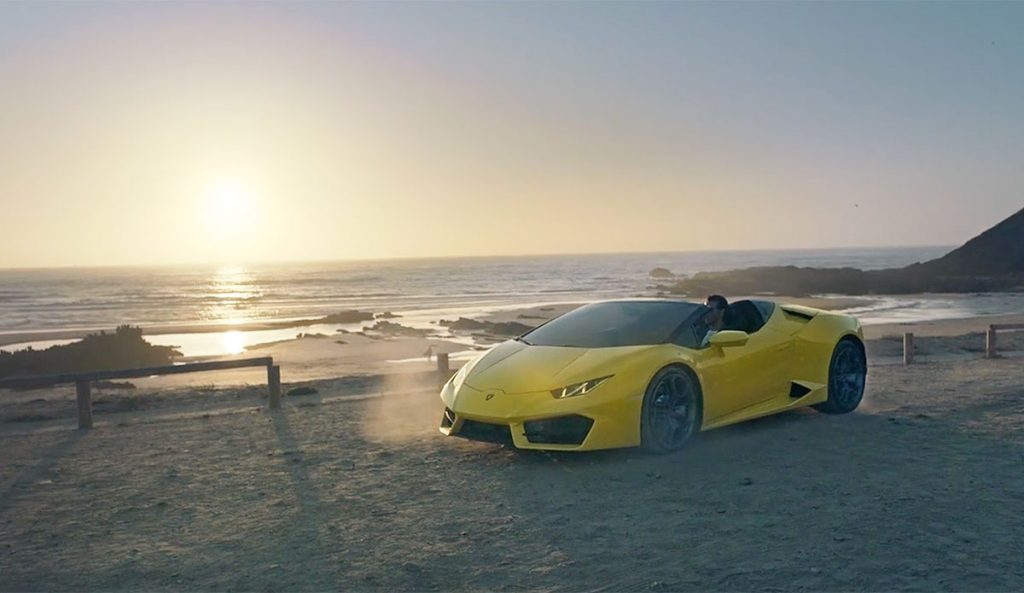 Lamborghini at the beach