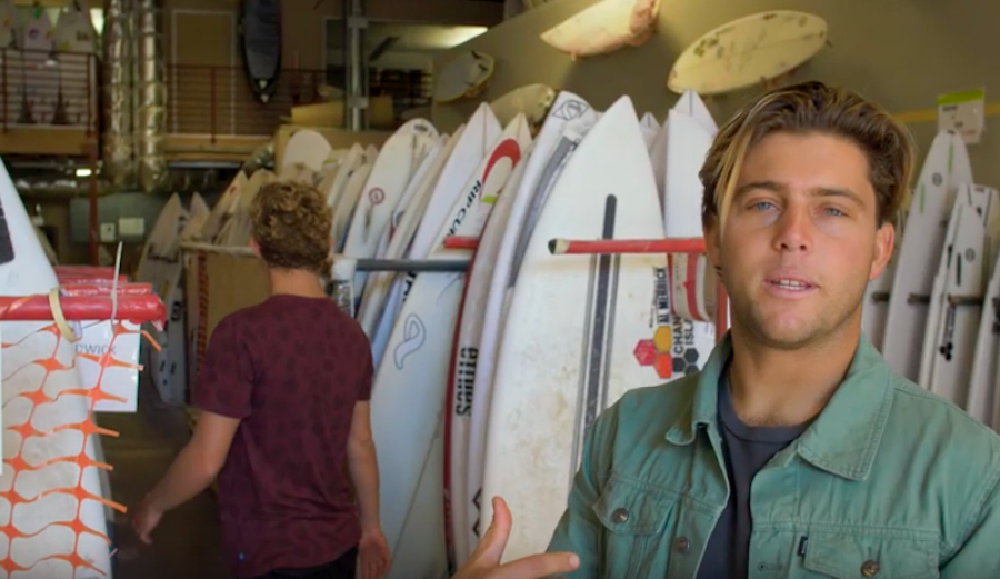 Conner and Parker Coffin touring the Channel Islands factory.