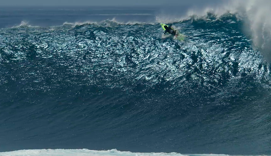 Benjamin Sanchis redefining what a close call during a paddle out looks like.