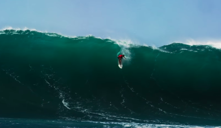 Koa Rothman charging Waimea.