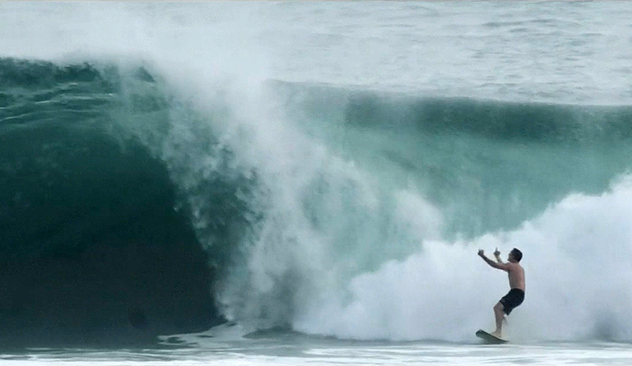 Surfer Flips the Bird
