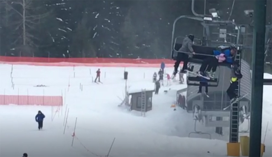 These teenaged skiers saved a young buy from falling off the chair