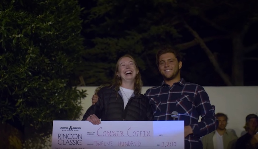 Conner Coffin donated his Rincon Classic winnings to Chris Brown's daughter Chloe.