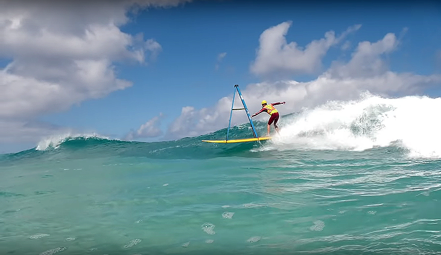 Jamie O'Brien Surfing a Ladder
