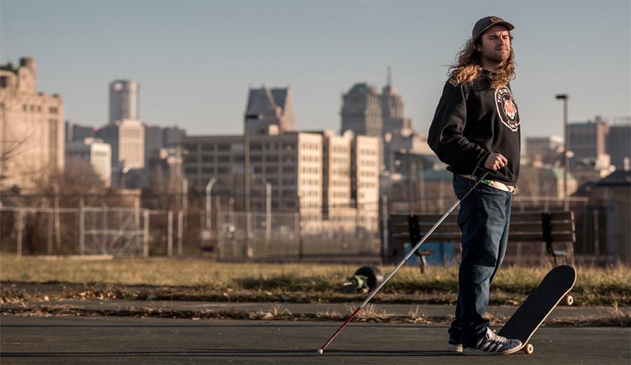 Dan Mancina teaches blind kids to skate after losing his sight early in life