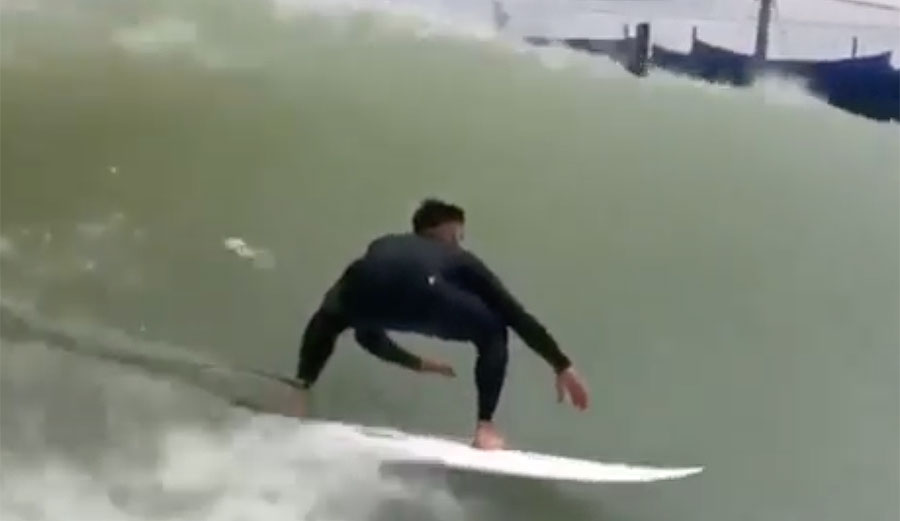 Dan Bilzerian surfing kelly slater wave pool