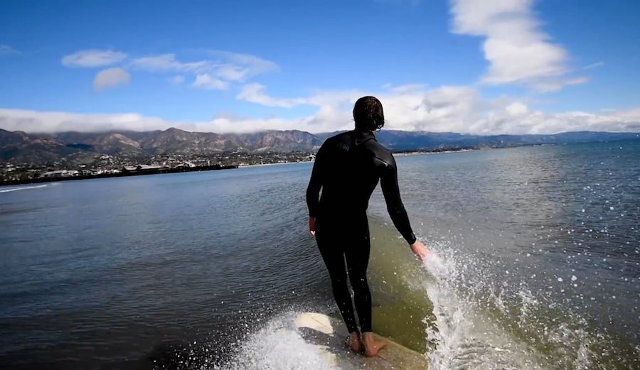Morgan Maassen films Trevor Gordon on an ankle slapper at Rincon.