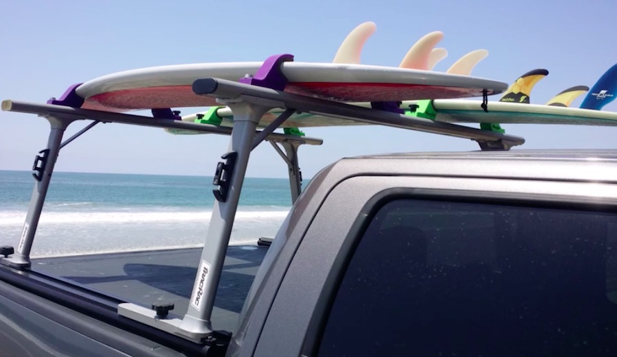 This surfboard rack system is totally strapless.