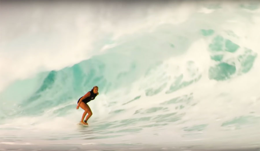 Bethany Hamilton surfing in Tahiti