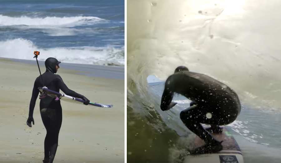 Brett Barley shows off a pretty wild looking GoPro tail mount. Photo: Screenshot/Youtube
