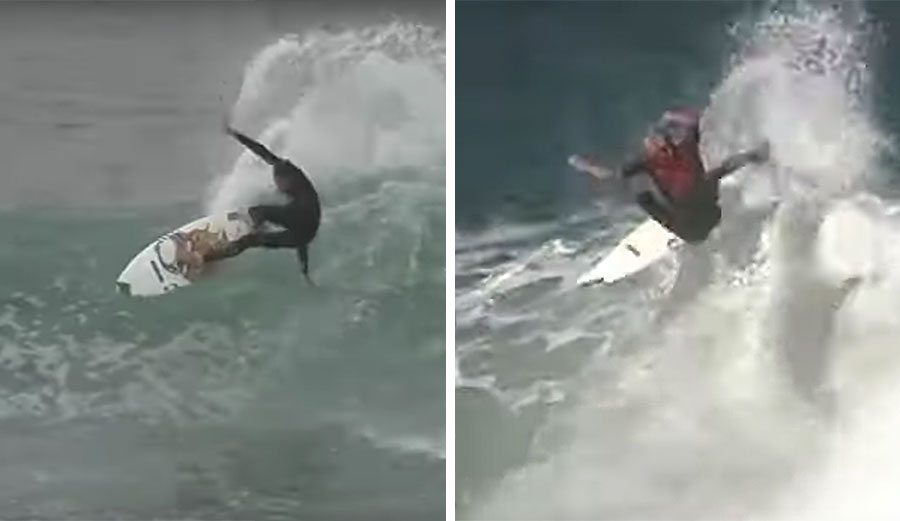 Mick Fanning Joel Parkinson surfing Superbank