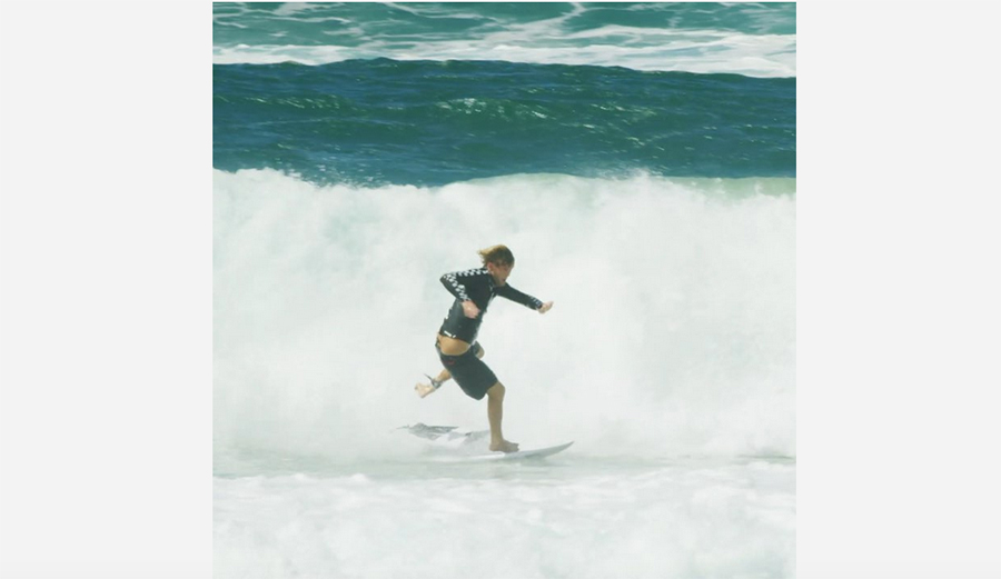 Harry Bryant, board snap, surfing, break,