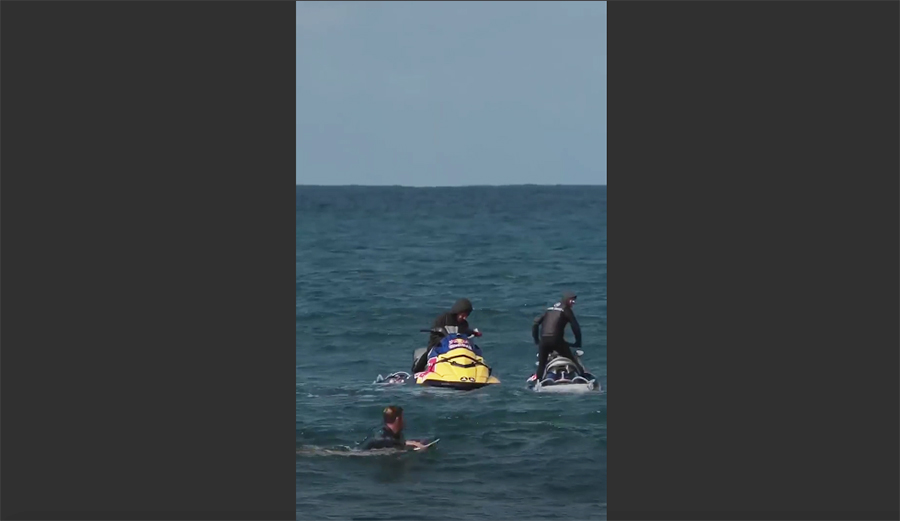 A big piece of seaweed was mistook for a shark at the Bells Beach event